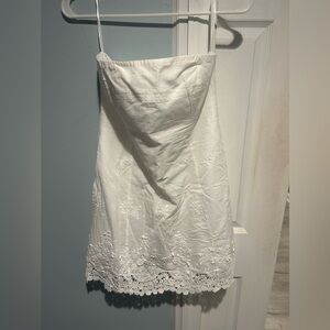 White Lace Strapless Dress